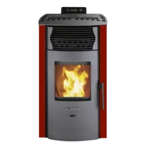 SCHENGER Pelletofen HP51 Rot 8,8kW A+ Vollautomatisch WIFI+ECO+TIMER