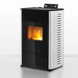 Pelletkamin - 13,1 kW - für 80-100 m² - 5 Stufen - Timer - CR04 Weiß